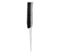 Cepillo para el cabello, cepillo para burlas de rata, mango brillante, nailon suave para peinar la espalda, masaje del cuero cabelludo y la raíz (Plata)