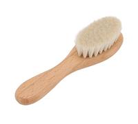 Cepillo para el cabello de bebé Lana de cabra Barabarra suave Manejo de madera Massaje de cuero cabelludo General de barba para recién nacidos niños pequeños bañadores de