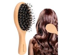 Cepillo para el cabello relajante, cepillo para suavizar el cabello - Jabalí cermeo de cerebro cepillo para el cabello frizzy reducido con mango de madera - Accesorios de preparación de peinado person
