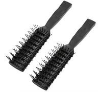 Cepillo para el cabello ventilado, 2 piezas de dientes anchos cepillo para ventilación con cerdas con punta de bolas, ventilación de plástico con espalda hueca, para secado recto rizado corto y húmed