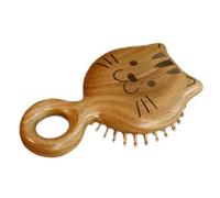 Cepillo para el cuero cabelludo - Peine de madera antiestático para el crecimiento del cabello | Masajeador portátil para mujeres y hombres | Viajes de oficina en casa de peinado recto y rizado