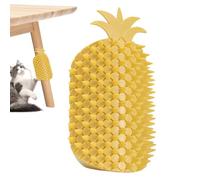 Cepillo para el cuidado de gatos - Desheding - Desheding - Peine de pelo de mascotas, herramienta de bordes curvados | Diseño del patrón de frutas de piña, masaje de cerdas de silicona suave para