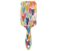 Cepillo para el pelo, peine con almohadilla de aire, peine plegable colorido corazón para cabello grueso y desenredante antiestático