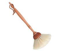 Cepillo para el polvo para el cabello de cabra en rojizo con mango de madera de pera engrasada de 13-1/2 pulgadas - Casadores de cerdas naturales Lim