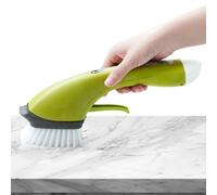 Cepillo para fregadero: 29,5 x 9,5 x 6,2 cm, cepillo dispensador de jabón, cepillos para lavar platos con cerdas sólidas y mango de plástico estable, estropajos, dispensador de jabón, cerdas duraderas