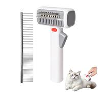 Cepillo Para Gatos 2 en 1,Limpieza con un Clic, Quitar Pelo Muerto, Cepillo Gatos Quitapelo de Acero Inoxidable,Cepillos de Aseo y Desenreda los Nudos para Pequeña