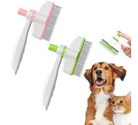 Cepillo Para Gatos, Juego De 2 Peines Cepillo Gatos Quitapelo, Peine De Furminator Perro Manejo Con Una Sola Mano Para Perros Y, Peine Para Mascotas Para Perros Y(18 cm)