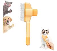 Cepillo para gatos, peine para gatos, cepillo de aseo autolimpiante para mascotas, peine de gato para masaje y limpieza, cepillo de pelo para gatos (amarillo)