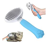 Cepillo para Gatos y Perros Zivacate [Agarre Ergonómico y Limpieza con un Solo Clic] Cepillo Quitapelos Mascotas para Perros/Gatos/Conejos de Pelo Corto y Largo, brush(Azul Océano)