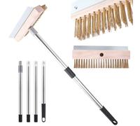 Cepillo para Horno de Pizza, Cepillo para Barbacoa de 148 cm con Rascador de Acero Inoxidable y Cerdas de Latón para Ooni, Gozney, Diversos Hornos de Cocina, Accesorios para Hornos de Pizza