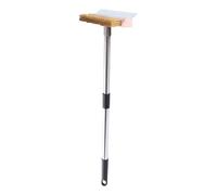 Cepillo para horno de pizza con raspador, cepillo de parrilla resistente, herramienta de limpieza de parrilla al aire libre con mango antideslizante, estropajo de acero inoxidable duradero para horno