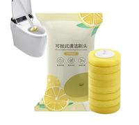 Cepillo para inodoro - Depurador de inodoro, purificador de cuarto de baño, cabezal de cepillo soluble en agua, cepillos ergonómicos, limpiador para difíciles