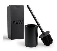 Cepillo para Inodoro Negro Mate de Yew Design con Soporte - Limpiador para baño con diseño Elegante, cerdas Resistentes y duraderas.