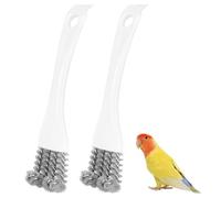 Cepillo para jaula de pájaros, 1 pieza/2 piezas cepillo de limpieza para jaula de pájaros con raspador y cabeza curvada para limpiar loros, periquitos, percas y caca