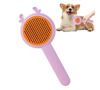 Cepillo para la caída del pelo de los perros | Peine 2 en 1 para mascotas con botón de desbloqueo, peine para limpiar el pelo de los cachorros | para baño, casa, exterior y ducha veterinaria