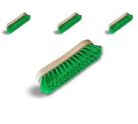 Cepillo para lavar y repetir PPL verde | Lote de 3 | Montura Madera | Limpieza, Cepillar Puente Pared Suelo Azulejos | Cocinas, Baño | Kibros 1015Vcx3