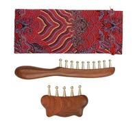 Cepillo para masaje cuero cabelludo, 2 piezas de dientes anchos de latón y madera | Peine de masaje Masajeador cuero cabelludo Crecimiento cabello | para mujeres hombres corto rizado recto