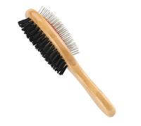 Cepillo para mascotas Peine de aseo for mascotas con mango largo de bambú for perros y gatos, cepillo for mascotas, cepillo for quitar el pelo de doble cara, peine for gatos Cepillo para pelo de masco