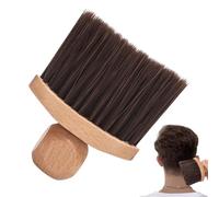 Cepillo para Nuca - Accesorio de Peluquería de Cerdas - Cepillo para Polvo de Cuello con Mango de Madera - para Barberías, Salones de Belleza, Peluqueros,