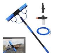 Cepillo para paneles - Herramienta de limpieza extensible - Cepillo telescópico para limpieza de paneles de 5 metros con depósito limpiador y tubo de 10 metros, para casa, ventanas y parabrisas