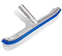 Cepillo para Paredes y Azulejos de Piscina 45,7 cm, Limpieza Resistente con Soporte Vinilo Aluminio Pulido Limpiar Suelos, cerdas Nailon Clips EZ (Palo no Incluido