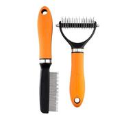 Cepillo para pelo de gato | Dientes desenredantes de acero inoxidable con mango ergonómico - Cepillo para pelo muerto del perro - Apto para casa, tienda de mascotas, largo y corto