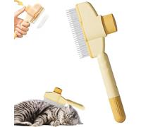 Cepillo para perros, antipelos muertos, atrapa pelo activo y elimina hasta el 95% de los pelos muertos, aseo suave y eficaz para todo tipo de pelado (amarillo)