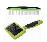 Cepillo Para Perros Cepillo Slicker Anti Nudos para Perros y Gatos, Cepillo para Perro Pelo Largo, Peine Desenredante Suave, Elimina Pelo Muerto