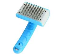 Cepillo para perros y gatos Material mediano y grande Peinera de peinado/ABS Material de acero inoxidable Masaje de mascotas Peine/One-Button Limpieza de herramientas de aseo for mascotas (azul) C