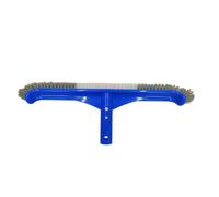 Cepillo para piscina, cabezal de cepillo para piscina - Cepillo para piscina de 16,9 pulgadas con extremo curvado y cerdas de alta densidad - Cepillo de limpieza de conexión rápida, escoba portátil pa