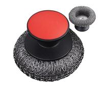 Cepillo para platos de cocina, limpiador de platos de cocina con agarre antideslizante, estropajo de limpieza de acero inoxidable resistente con mango para tazas, parrillas y parrillas