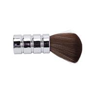 Cepillo para Plumero de Cuello de Barbero, Proceso de Galvanoplastia Suave y Agradable para Limpieza del Cabello, Adecuado para Peluqueros (SILVER)