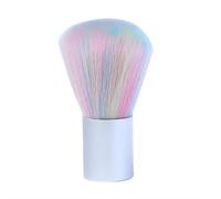 Cepillo para polvo de uñas, suave arco iris, removedor de polvo para uñas acrílicas y polvo de inmersión, plumero Kabuki esponjoso para aplicación de manicura y maquillaje