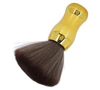 Cepillo para quitar el polvo del cuello de barbero, cepillo de barbero suave para limpieza facial, cepillo de nailon para barrer la cara y el cuello para salón y hogar (dorado)
