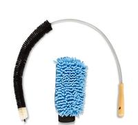 Cepillo para radiadores + Guante, 120 cm, Cepillo para calefacción con cerdas de Pelo de Cabra, Ideal para la Limpieza de radiadores Planos