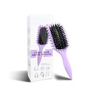 Cepillo para rizos, cepillo de estilo de pelo rizado con bordes y esquinas, para peinar y dar forma a los rizos de hombres y mujeres para reducir el tirón y la separación de rizos (Morado, 24cm)