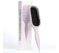 Cepillo para rizos, cepillo de estilo de pelo rizado con bordes y esquinas, para peinar y dar forma a los rizos de hombres y mujeres para reducir el tirón y la separación de rizos (Beige, 28cm)