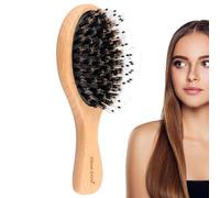 Cepillo para suavizar el cabello, cepillo para el cabello de cerdas relajantes - Borrador de cerebro de cerdo de cerdo de con mango de madera para frizz reduce | Peine de aseo anti estático, suministr
