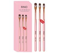 Cepillo para uñas - Portable Acrylic Powder Application Tool | 16,6 cm Length 3-Piece Set | Highly Nylon Bristles For Engraving,Home Salon Manicure Lightweight Design,34g