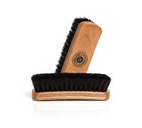 Cepillo para Zapatos, 100% Crin de Caballo, Mango cóncavo para un Agarre Premium, Color marrón