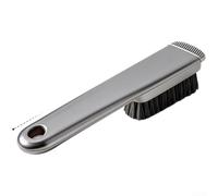 Cepillo para zapatos de cerdas suaves, mango ergonómico antideslizante para zapatos, ropa, herramienta de limpieza ABS con agujero para colgar (A)