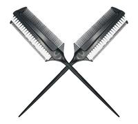 Cepillo Peine de Doble Cara Negro, para Teñir el Cabello 2 | Aplicador Dual para Mechas y Color, Plástico, Uso en Barbería y Formación, Resultados Limpios y Uniformes