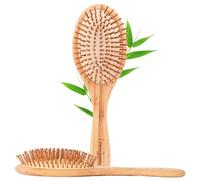 Cepillo Pelo de Madera de Bambú Natural, Peine Redondo para todo tipo de Cabello, Cepillo Antitirones Masajeador de Cuero Cabelludo, Cepillo Profesional para uso Diario
