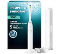 Cepillo Philips Sonicare Serie 3100 - Cepillo dental sónico con sensor de presión, 3 niveles de intensidad, función EasyStart, SmarTimer, autonomía de 14 días, estuche, blanco, HX4033/21, [Nuevo]