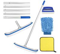 Cepillo Piscina, Cepillo para Limpiar Piscinas 45cm, Cepillo para Piscina Premium con Barra de Aluminio Superfuerte de 180 cm, Limpiafondos Piscina, Kit Piscina Limpieza para Paredes y Suelos