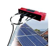 Cepillo Placas Solares,Kit de Lavado de Ventanas con Accesorio de Manguera de Poste de Extensión,Herramienta de Limpieza de Ventanas Altas para Limpie 9M extensión Ajustabl cepillo placas solares