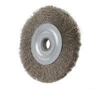 Cepillo plano de alambre de acero inoxidable prensado de 3 pulgadas para amoladora angular, orificio de 1/4 pulgadas (6 mm), para eliminación de óxido y escamas