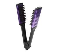 Cepillo plano para alisar el cabello con abrazadera, cerdas sintéticas y cuerpo de ABS, diseño de férula de doble cara para desenredar y peinar con firmeza, ideal para cabello grueso o rizado