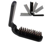 Cepillo plegable para barba, ABS de 17,5 x 2,5 cm, ayuda de reducción estática, organizador de alisado del cabello, perfecto para almacenamiento de bolsillo, viajes, oficina, cuidado del novio