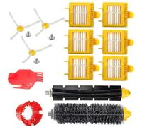 Cepillo principal con filtro y cepillos laterales, dispositivo de rueda plana roja para iRobot Roomba